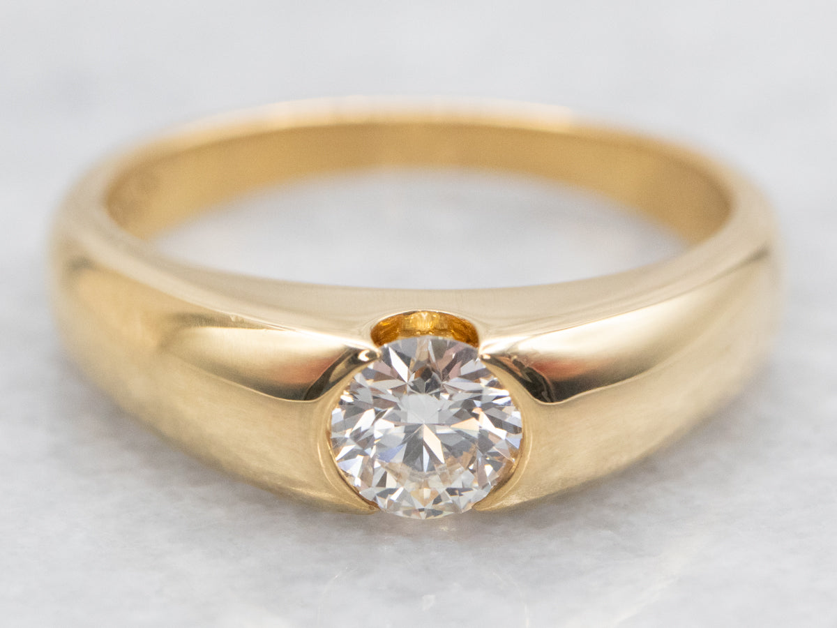 Minimalist Tension-set Diamond Engagement Ring