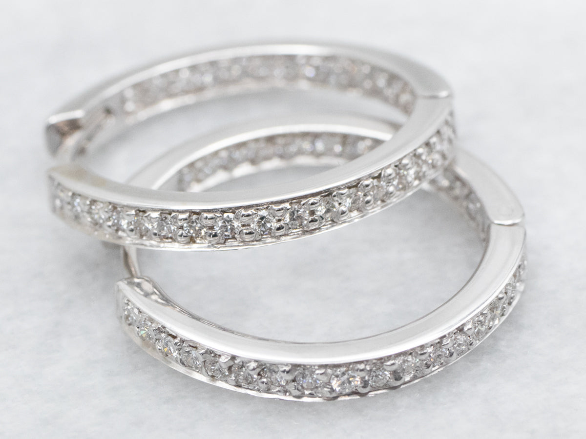 Diamond Encrusted Hoop Earrings