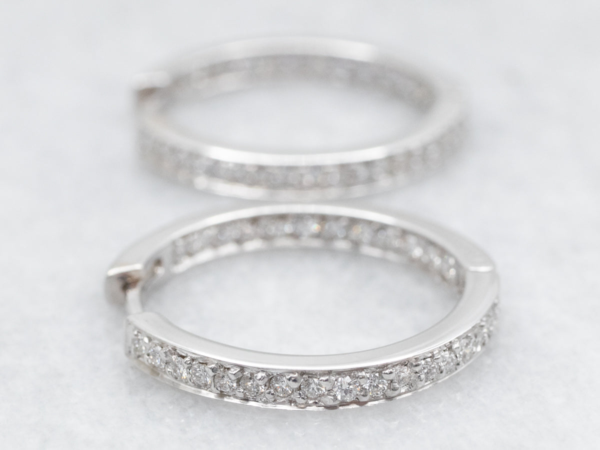 Diamond Encrusted Hoop Earrings