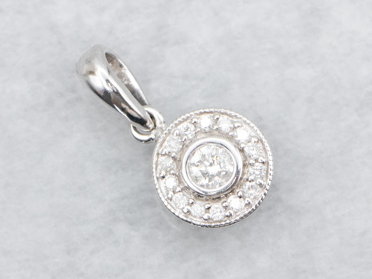 Twinkling Diamond Halo Pendant