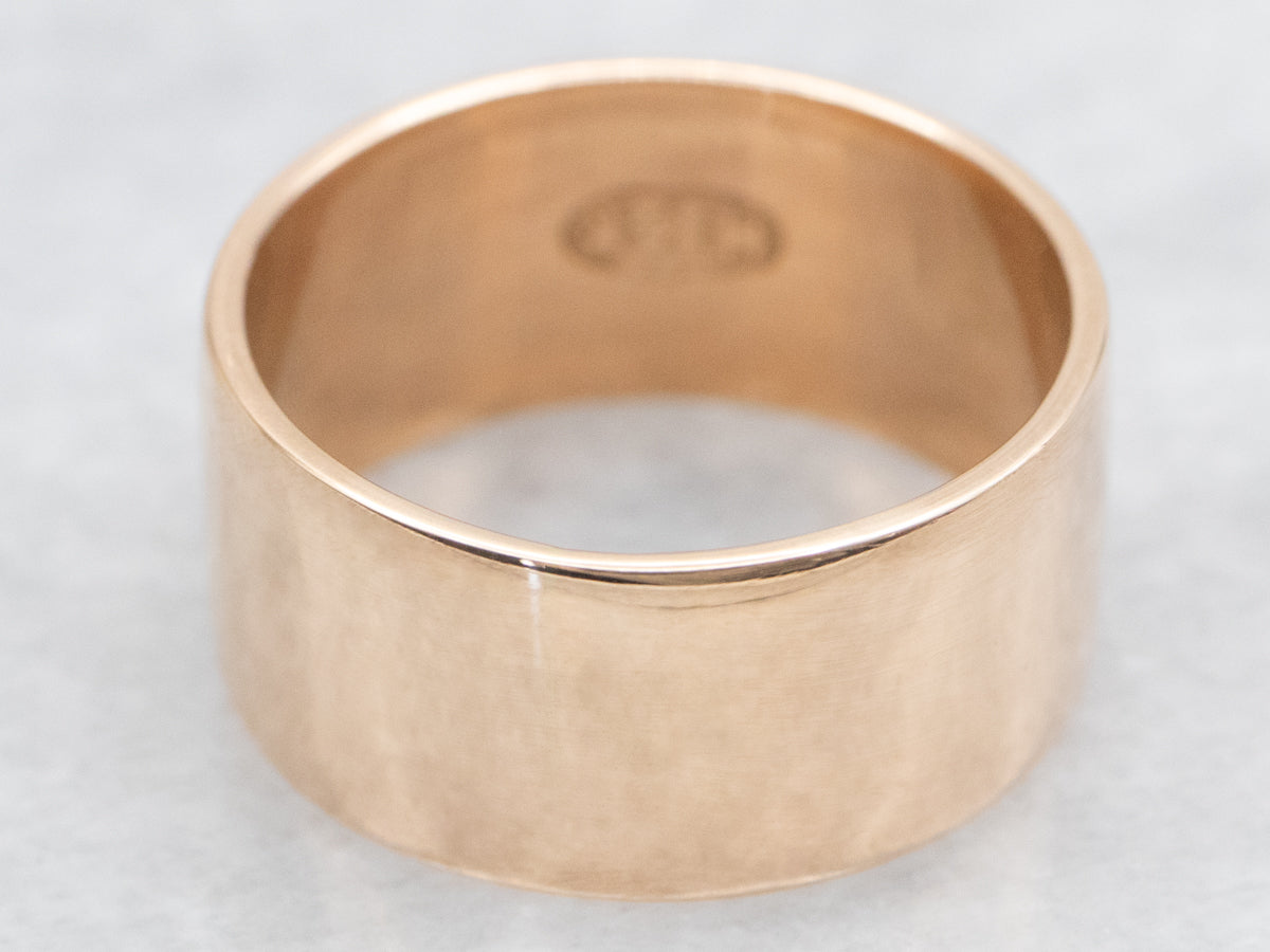 Wide Antique Rose Gold Band