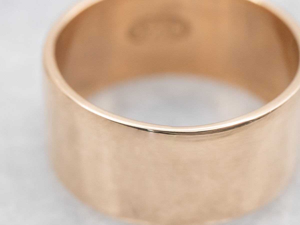 Wide Antique Rose Gold Band