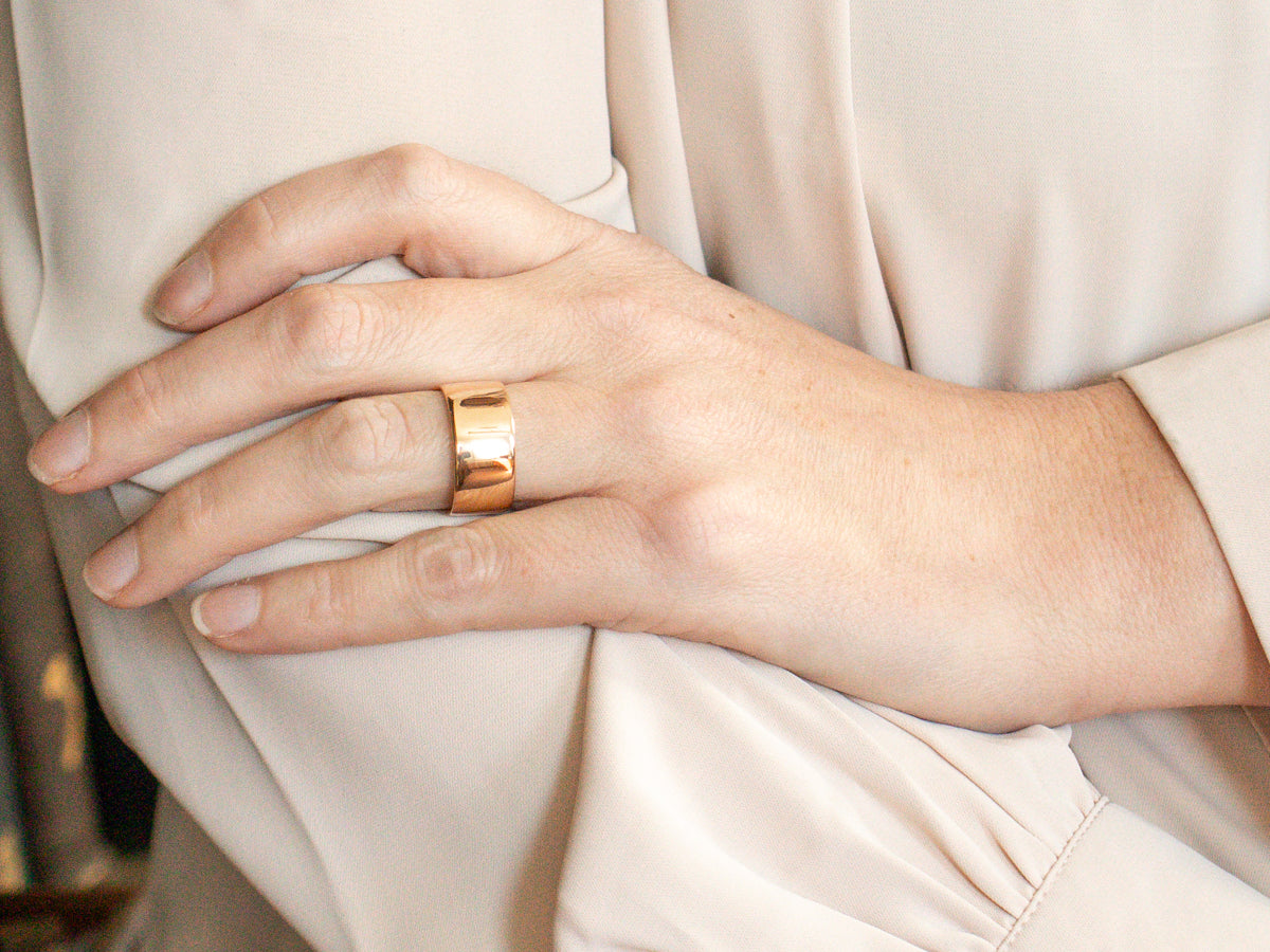 Wide Antique Rose Gold Band