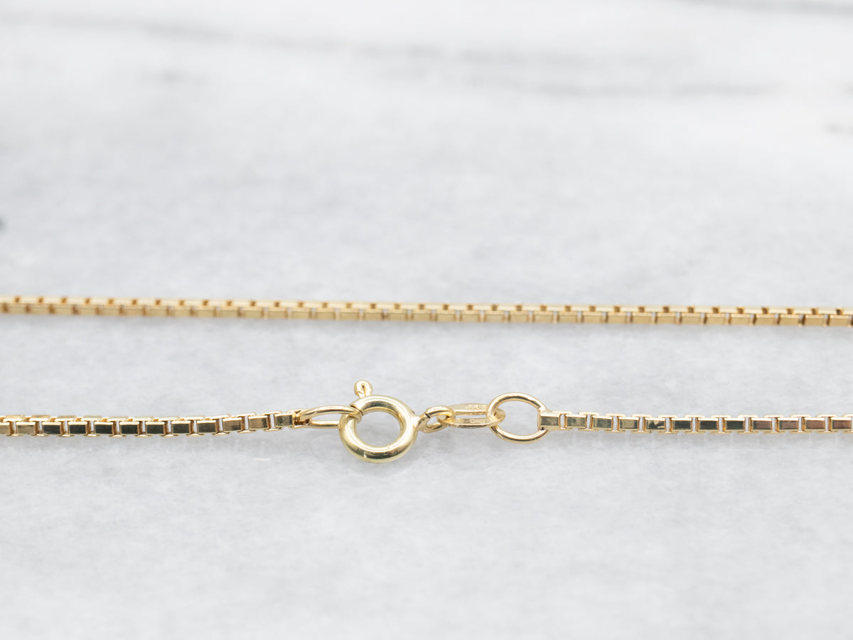 Yellow Gold Box Chain with Spring Ring Clasp