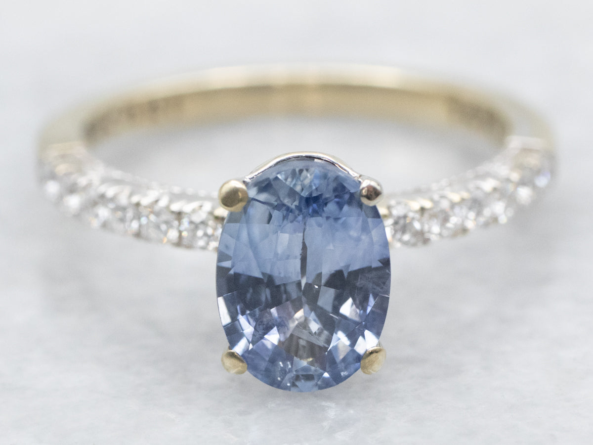 Fine Sapphire and Diamond Engagement Ring