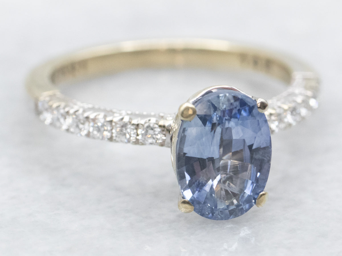 Fine Sapphire and Diamond Engagement Ring