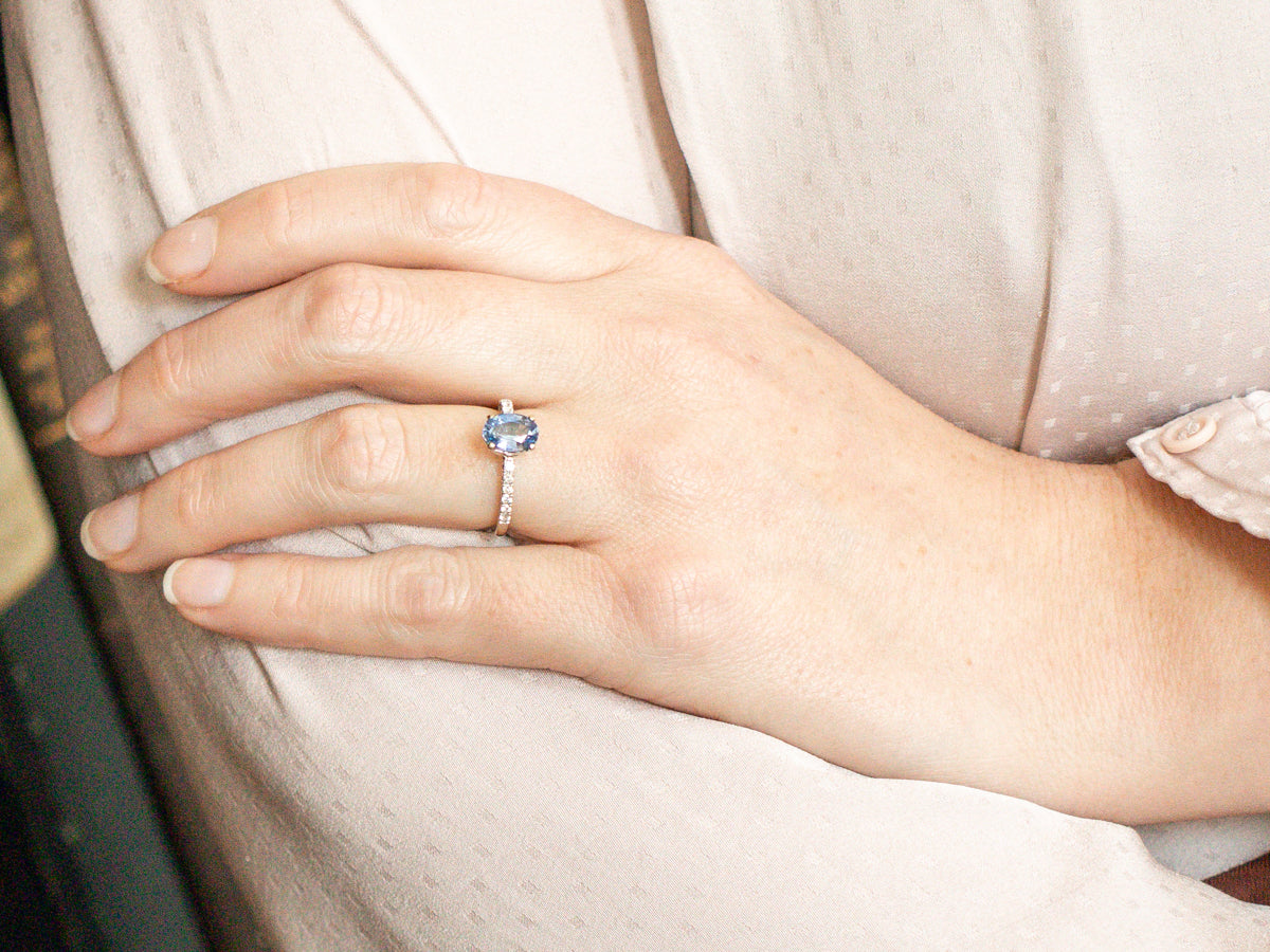 Fine Sapphire and Diamond Engagement Ring