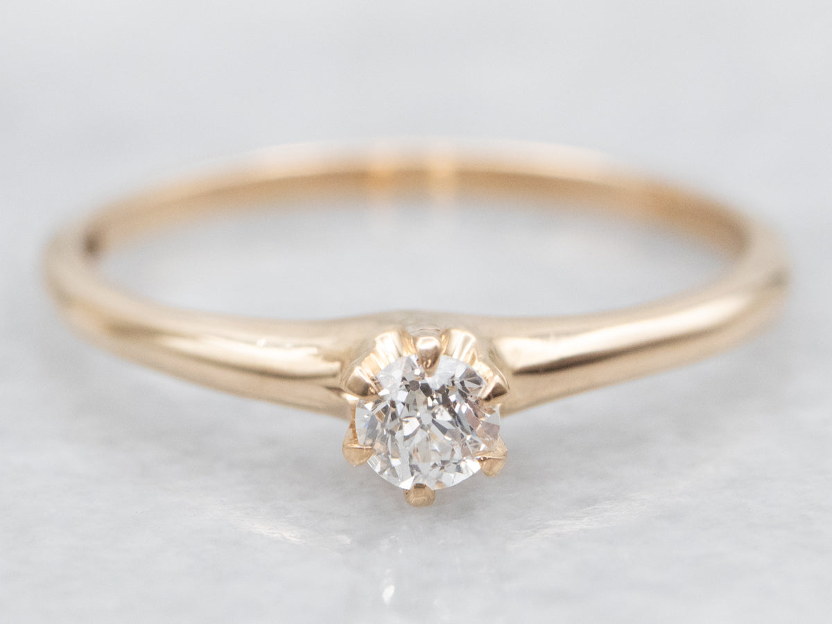 Dainty Victorian Old Mine Cut Diamond Engagement Ring