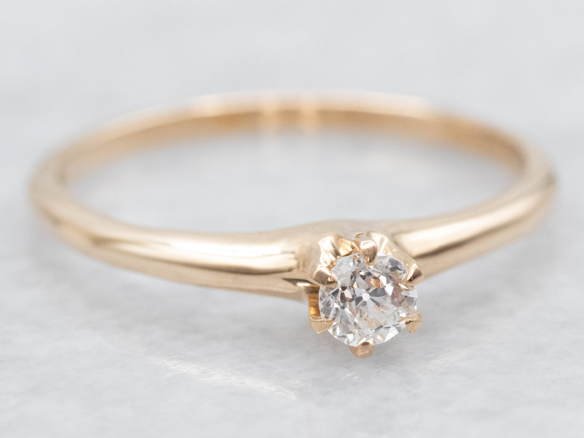 Dainty Victorian Old Mine Cut Diamond Engagement Ring