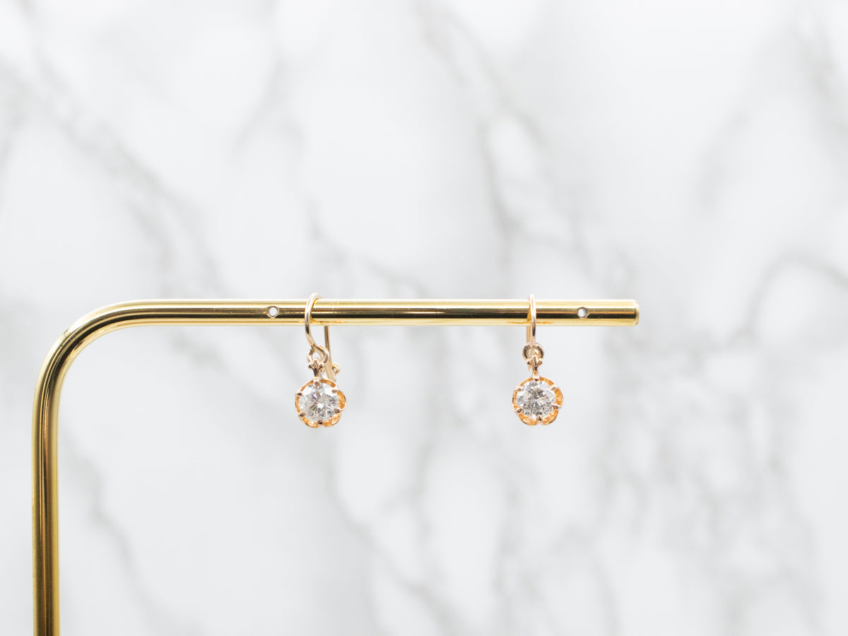 Buttercup Gold Diamond Drop Earrings