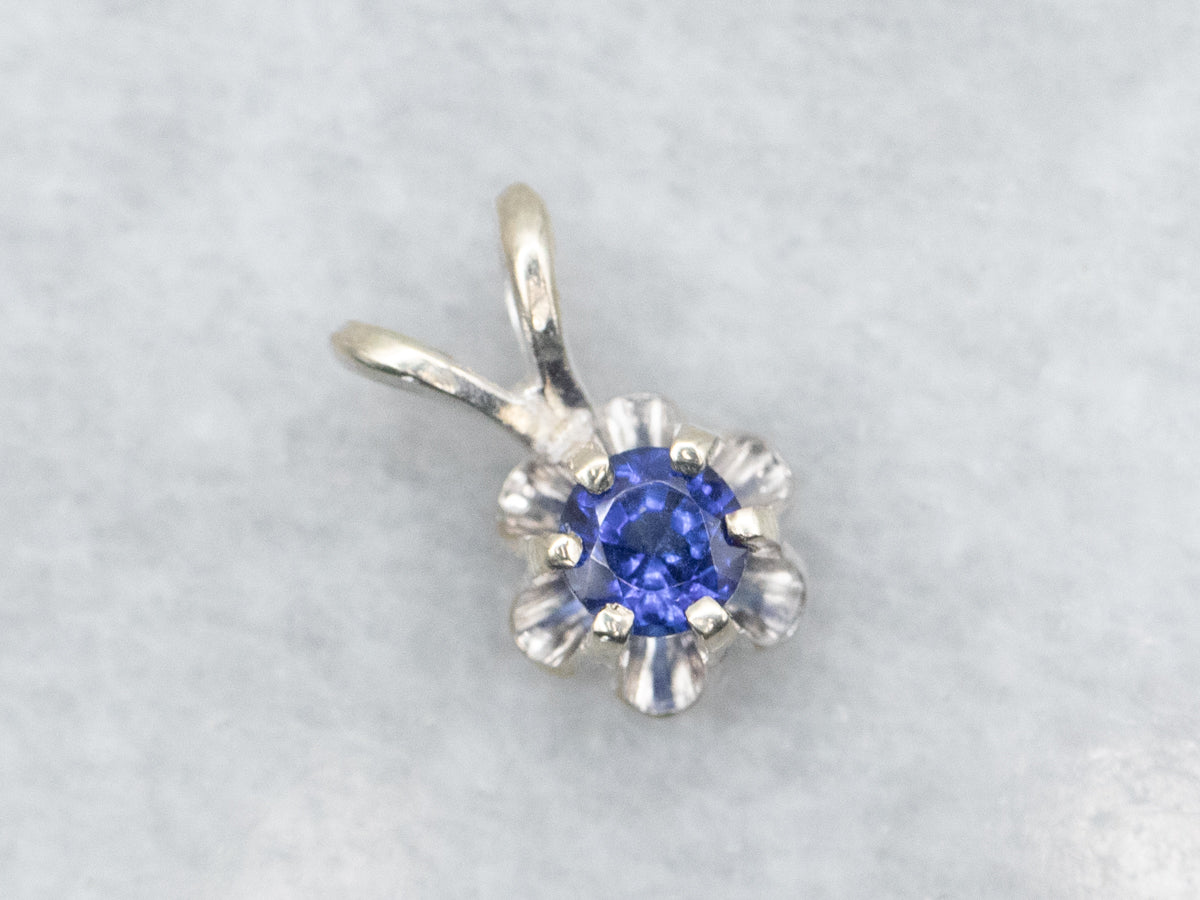 Sapphire Solitaire Pendant in Buttercup Setting