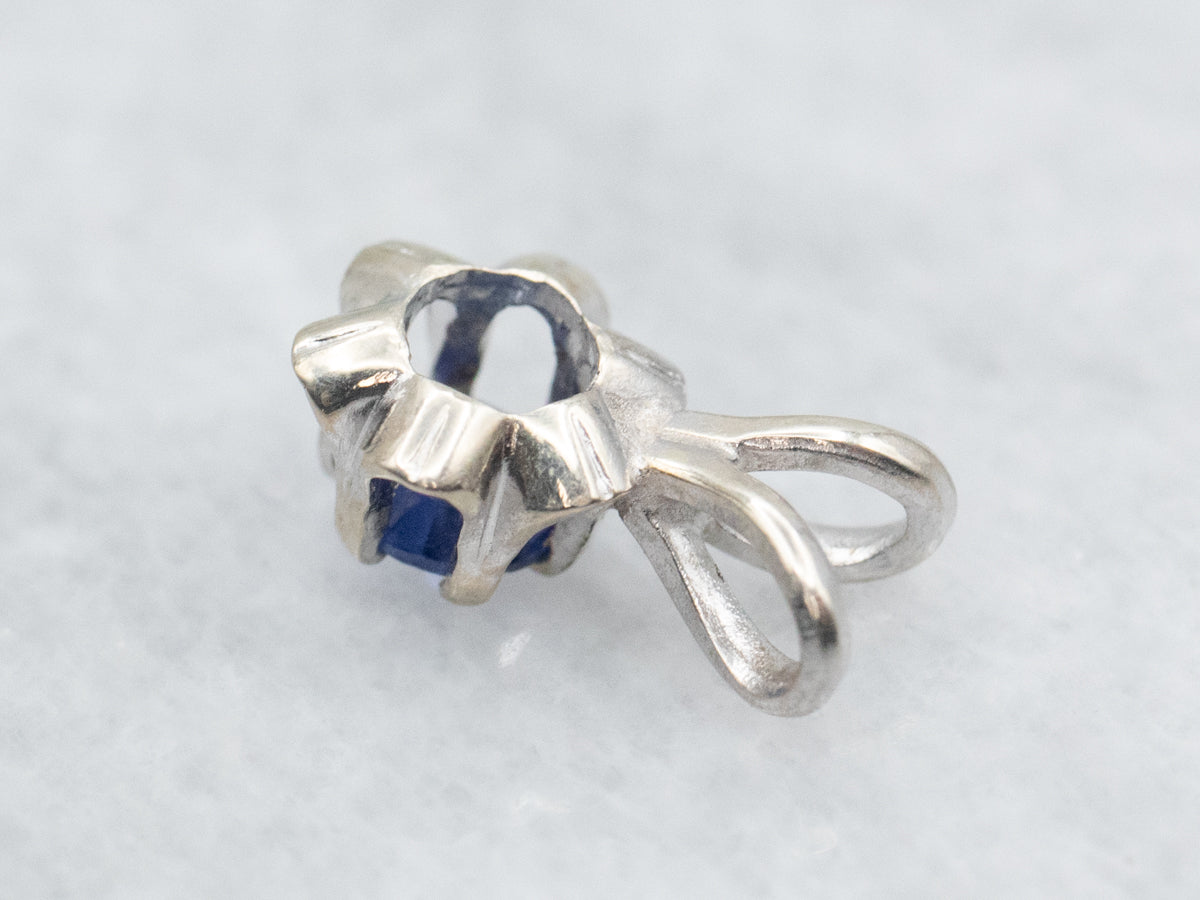 Sapphire Solitaire Pendant in Buttercup Setting