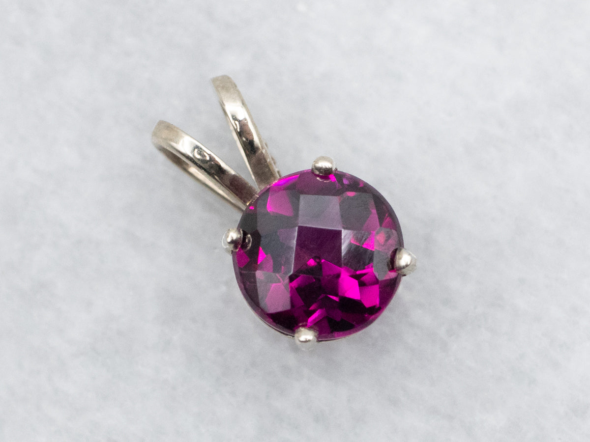 Rhodolite Garnet Solitaire Pendant