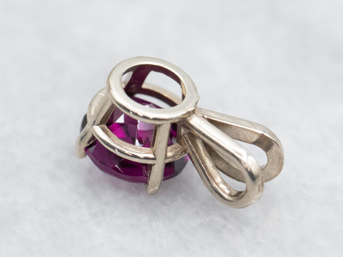 Rhodolite Garnet Solitaire Pendant