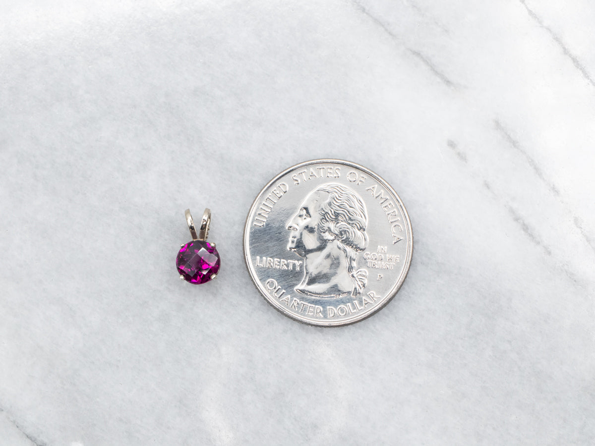 Rhodolite Garnet Solitaire Pendant