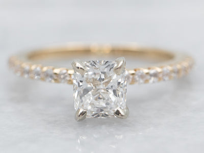 Modern GIA Certified Diamond Engagement Ring with Diamond Accents