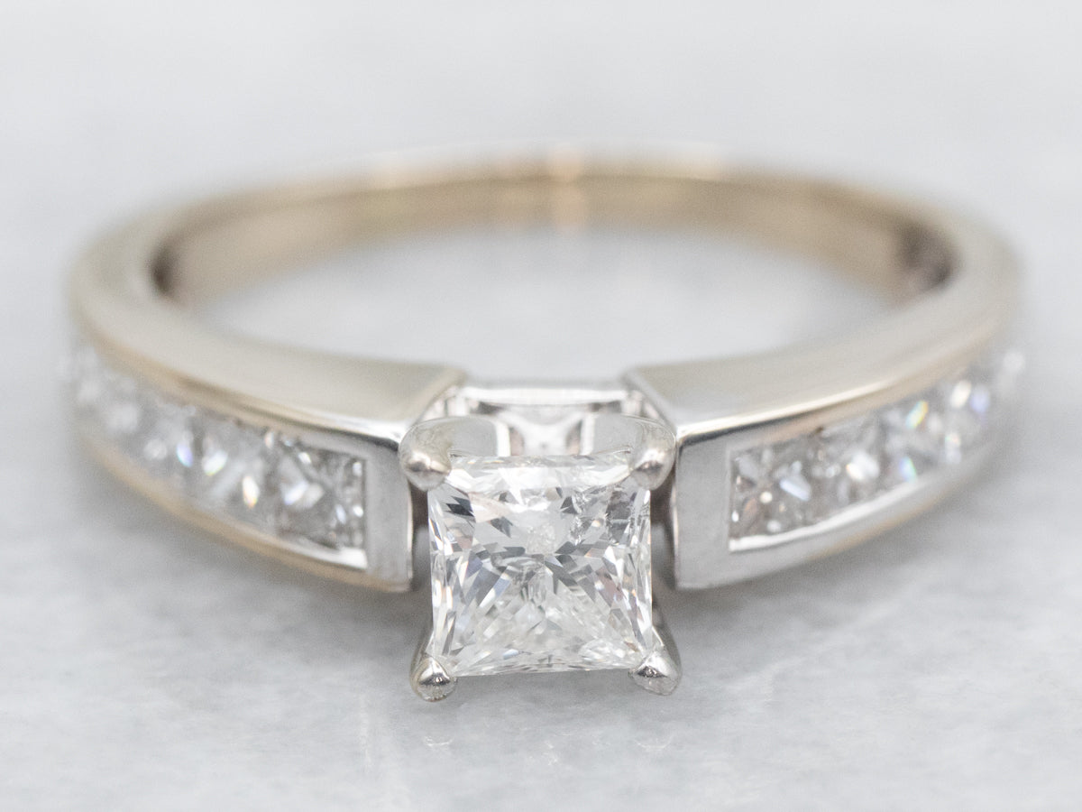 Modern White Gold Diamond Engagement Ring