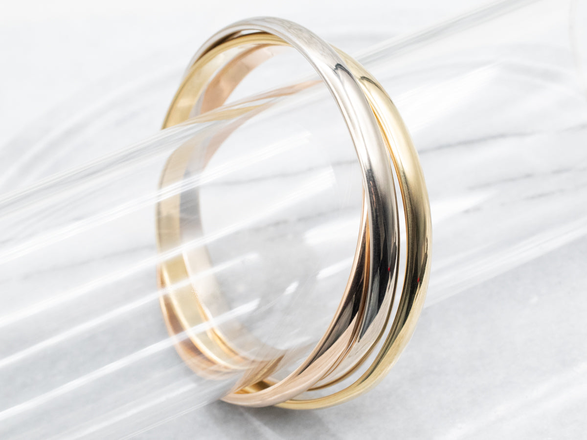 Tri Color Triple Bangle Bracelet