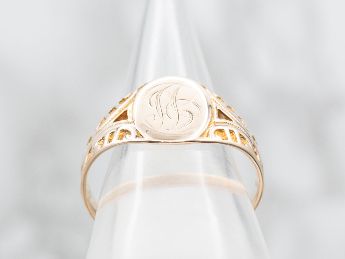 "JB" Engraved Signet Ring