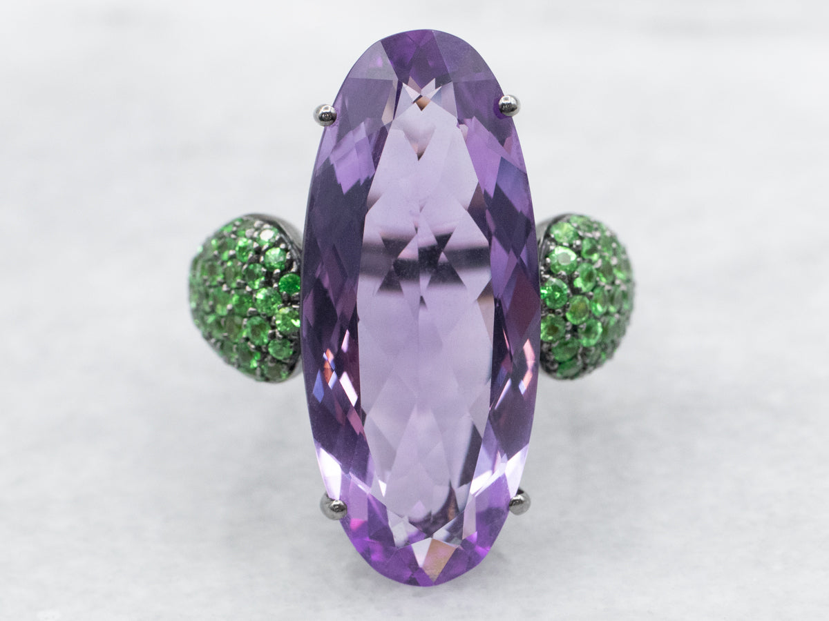 Italian Amethyst and Tsavorite Garnet A & Furst Ring