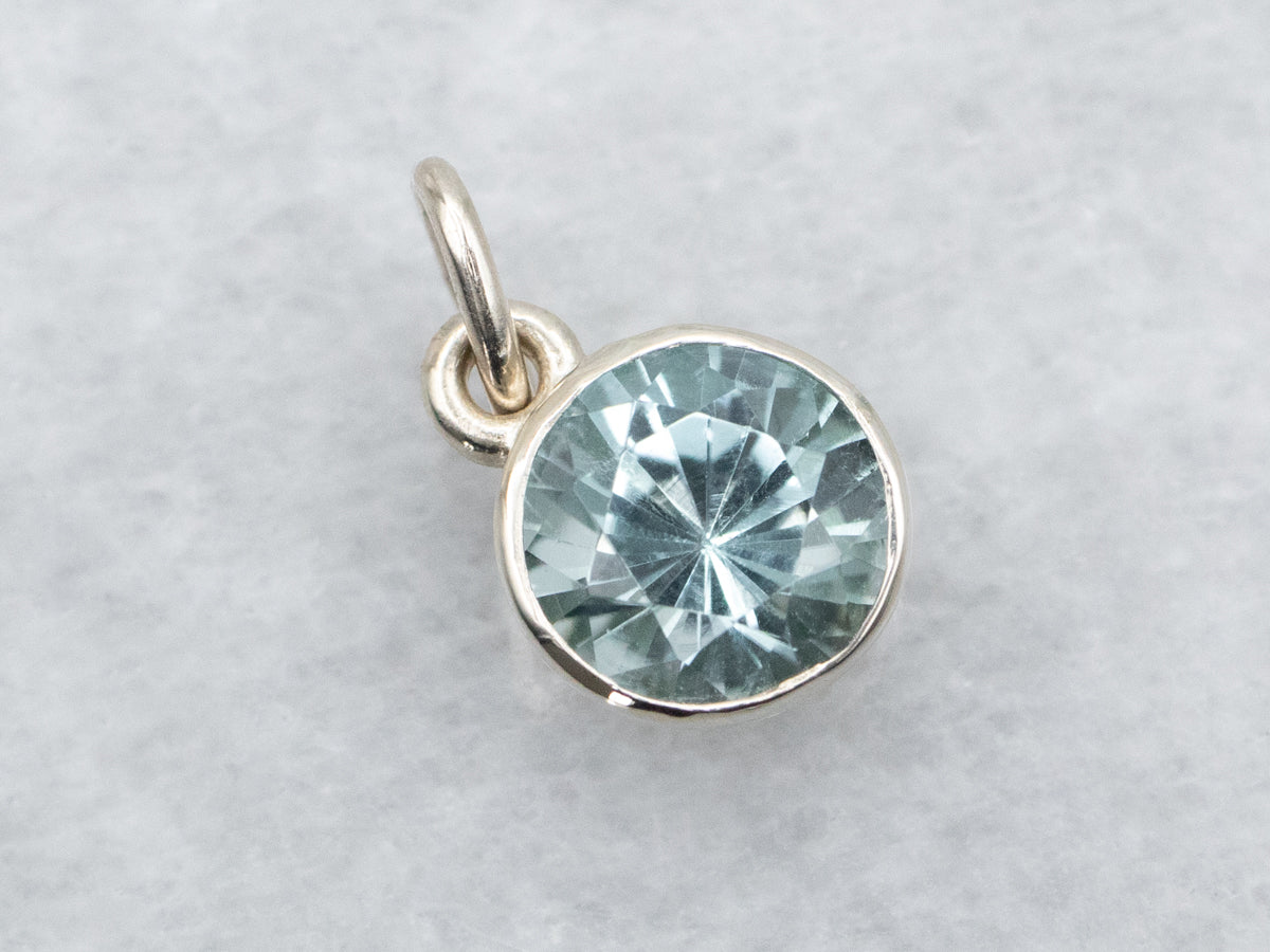 Bezel Set Aquamarine Solitaire Pendant