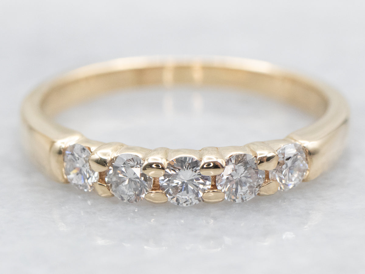 Five Stone Diamond Wedding Band