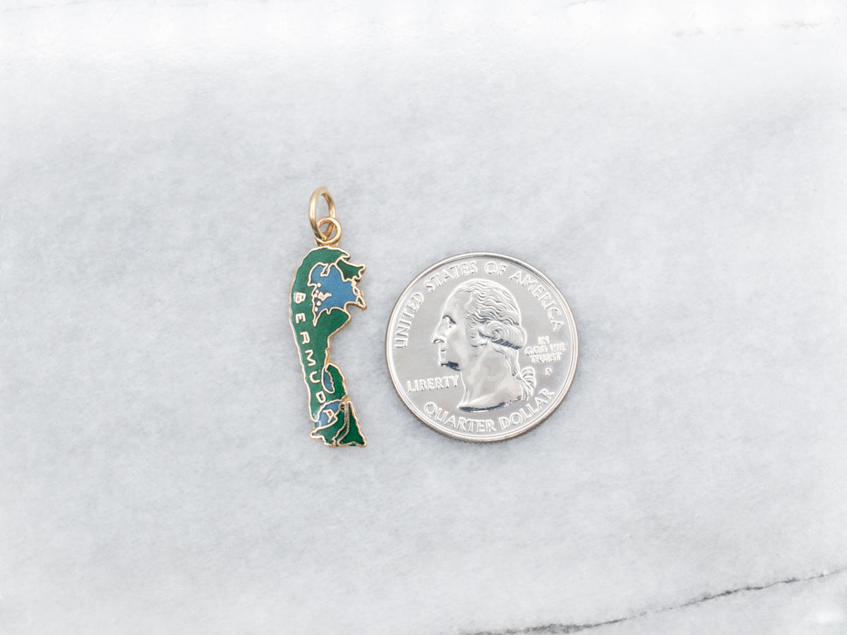 Enamel Gold Bermuda Charm