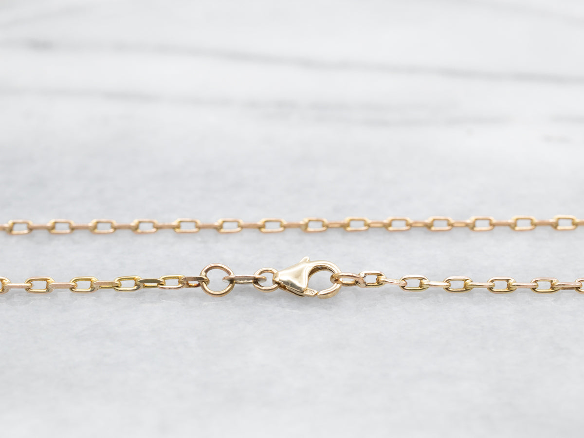 Long Gold Rectangle Link Chain