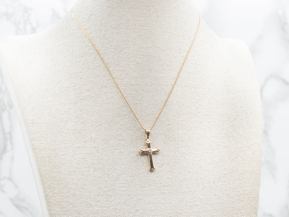 Diamond Gold Cross Pendant