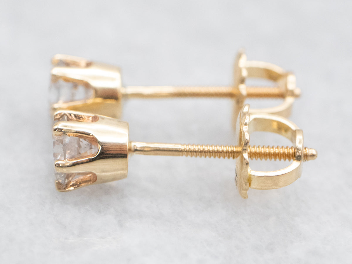 Screw Back Diamond Stud Earrings