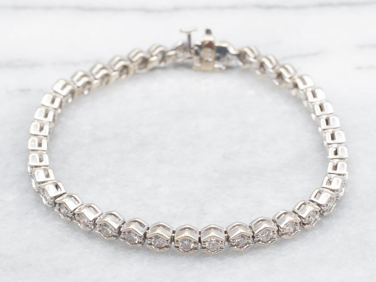 Modern Gold Diamond Tennis Bracelet