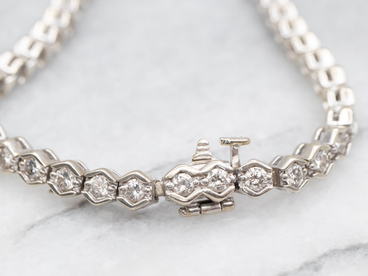 Modern Gold Diamond Tennis Bracelet