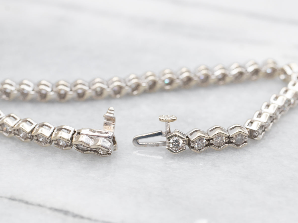 Modern Gold Diamond Tennis Bracelet