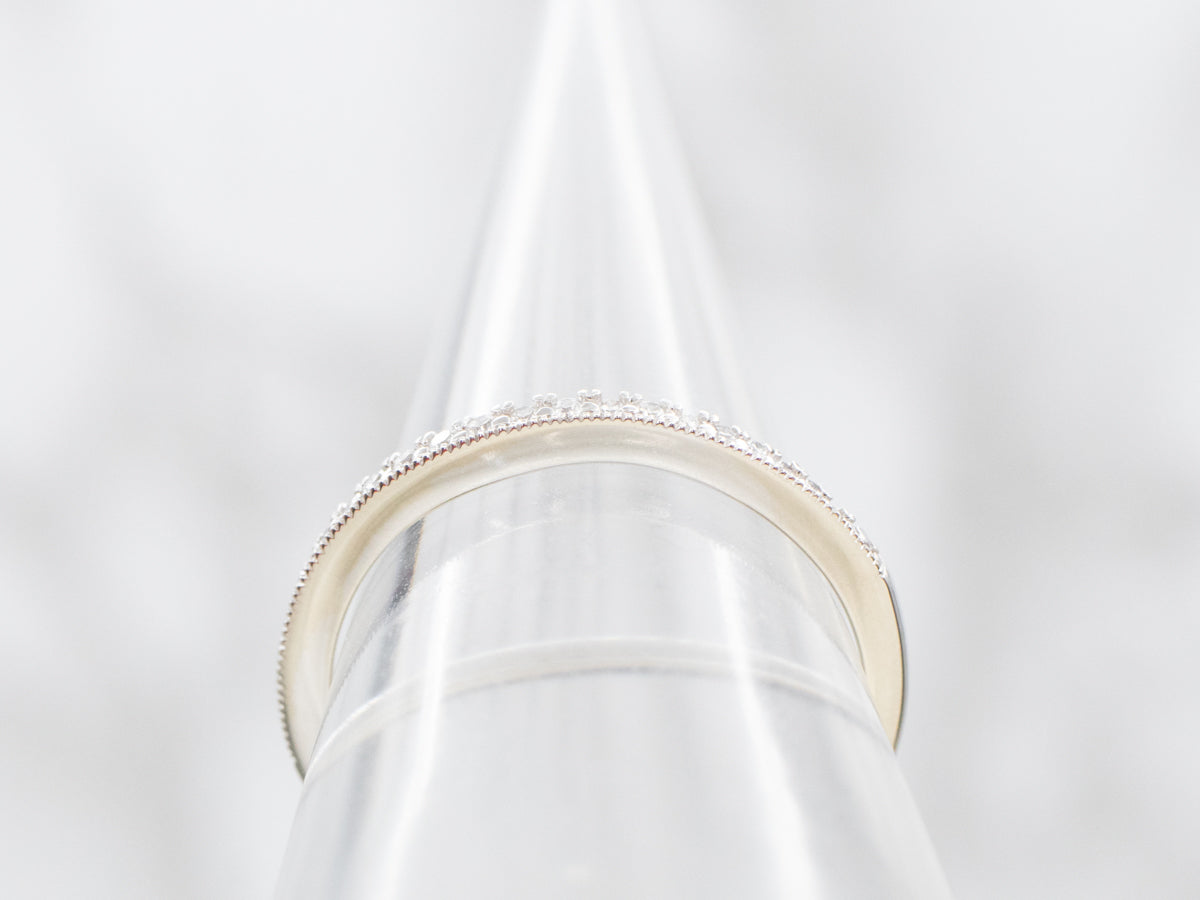 Thin White Gold Diamond Wedding Band