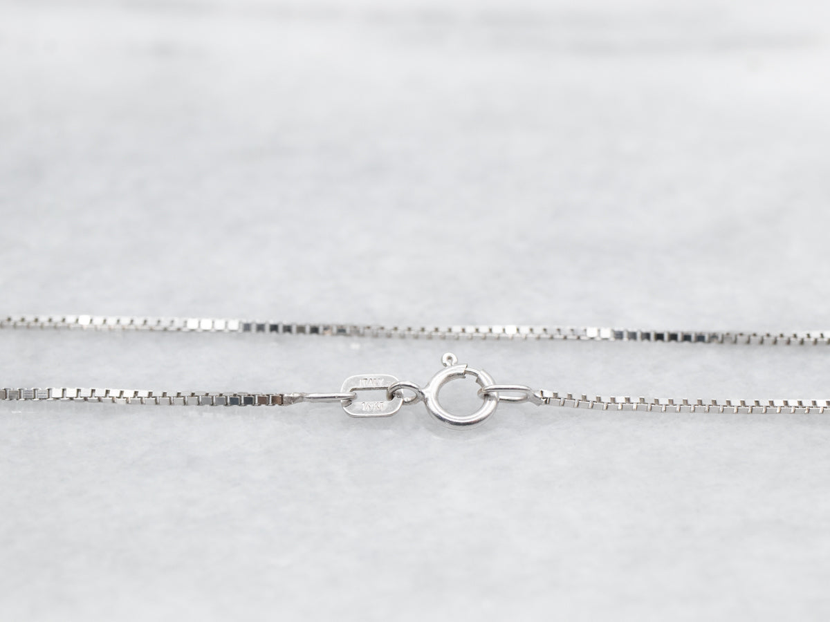 White Gold Box Chain with Spring Ring Clasp