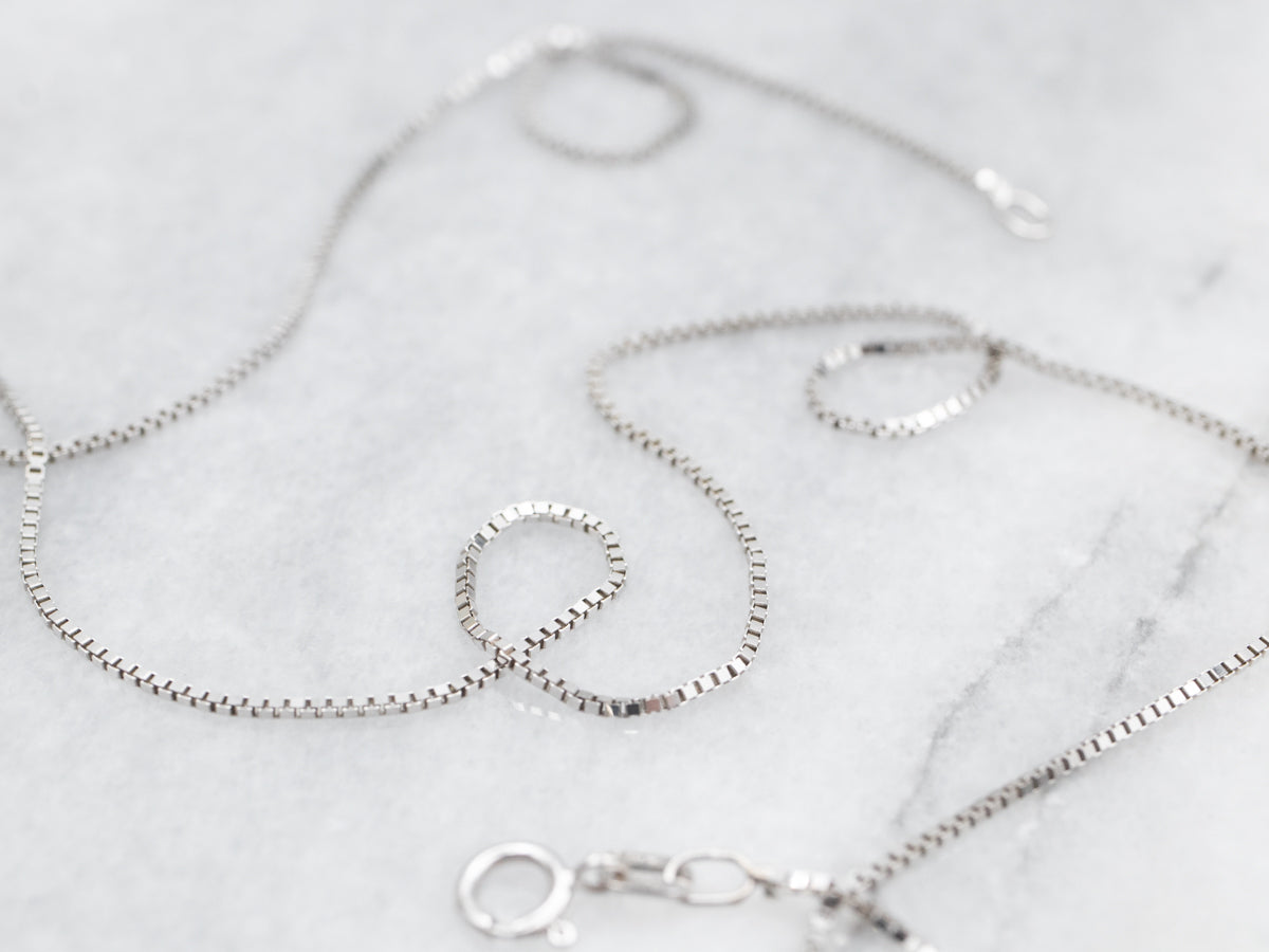 White Gold Box Chain with Spring Ring Clasp