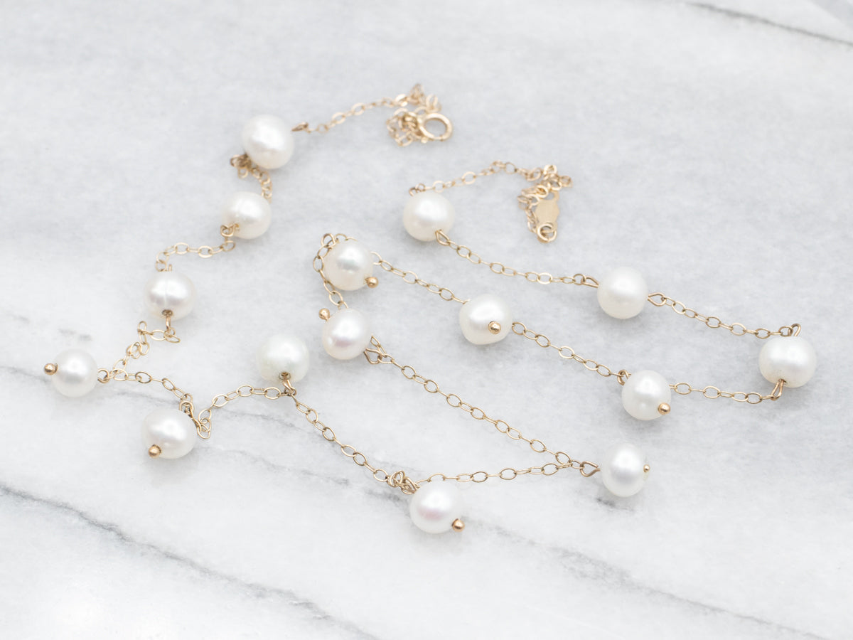 Freshwater Pearl Station Necklace