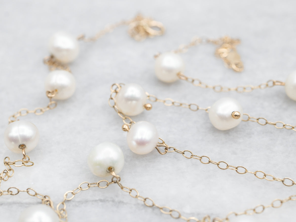 Freshwater Pearl Station Necklace