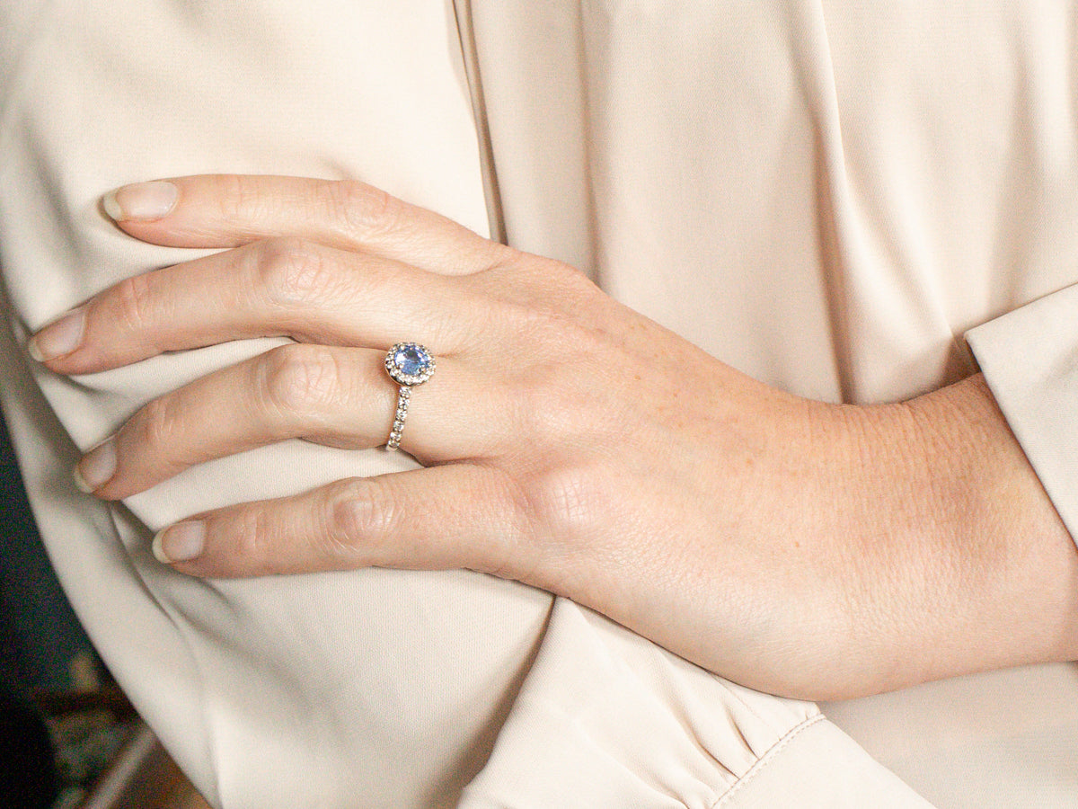 Pandora blue sparkling crown ring deals