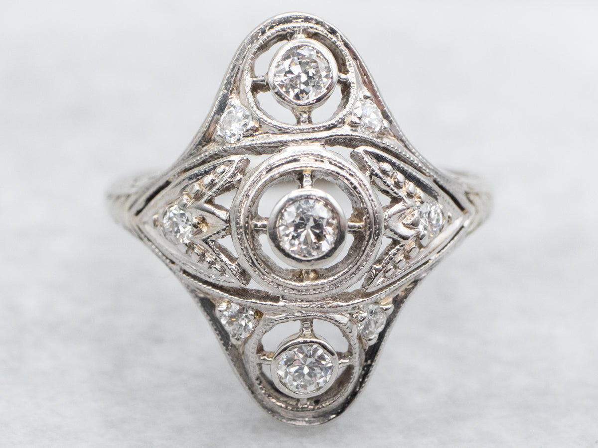 Art Deco Old European Cut Diamond Dinner Ring