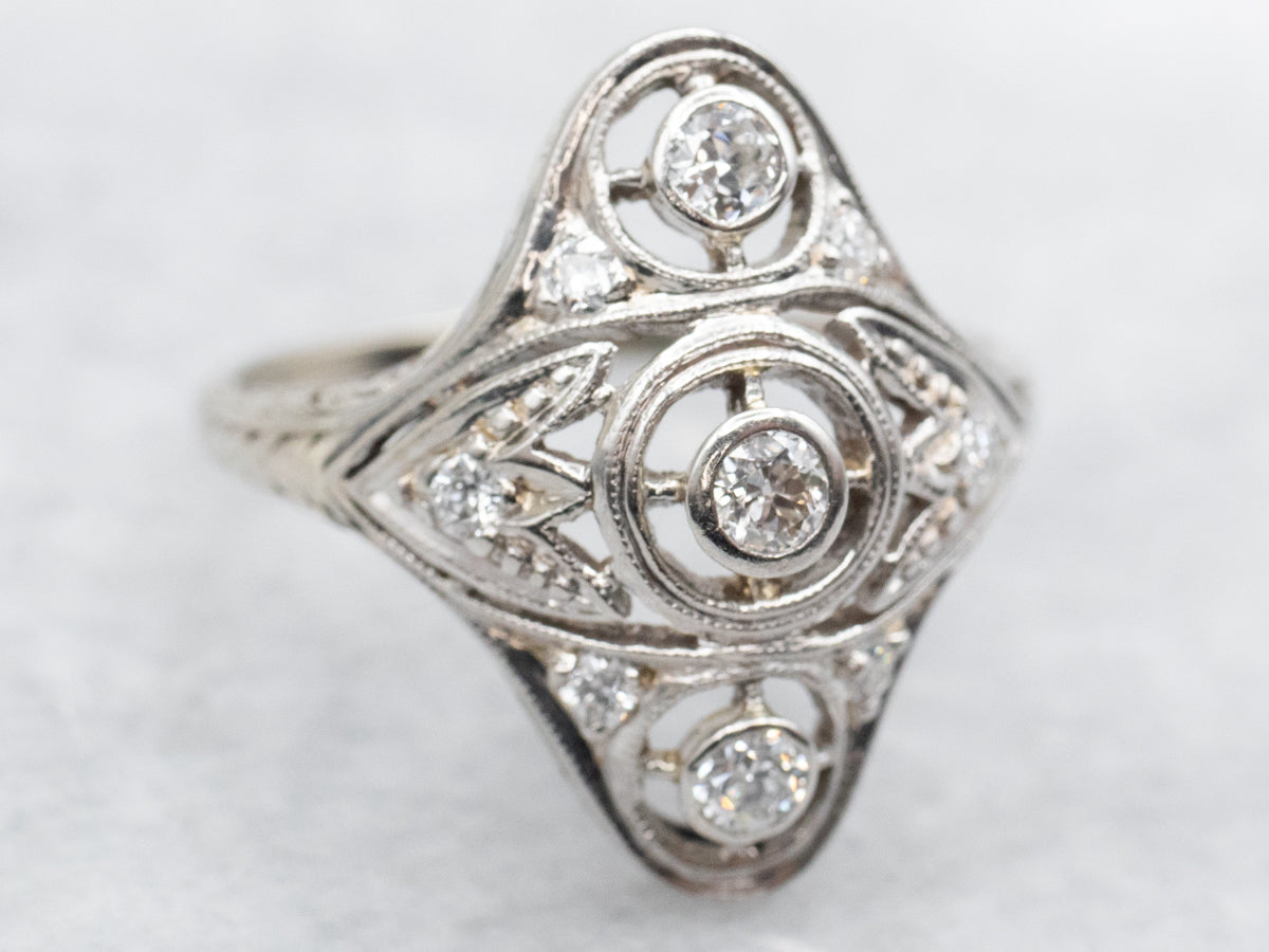 Art Deco Old European Cut Diamond Dinner Ring