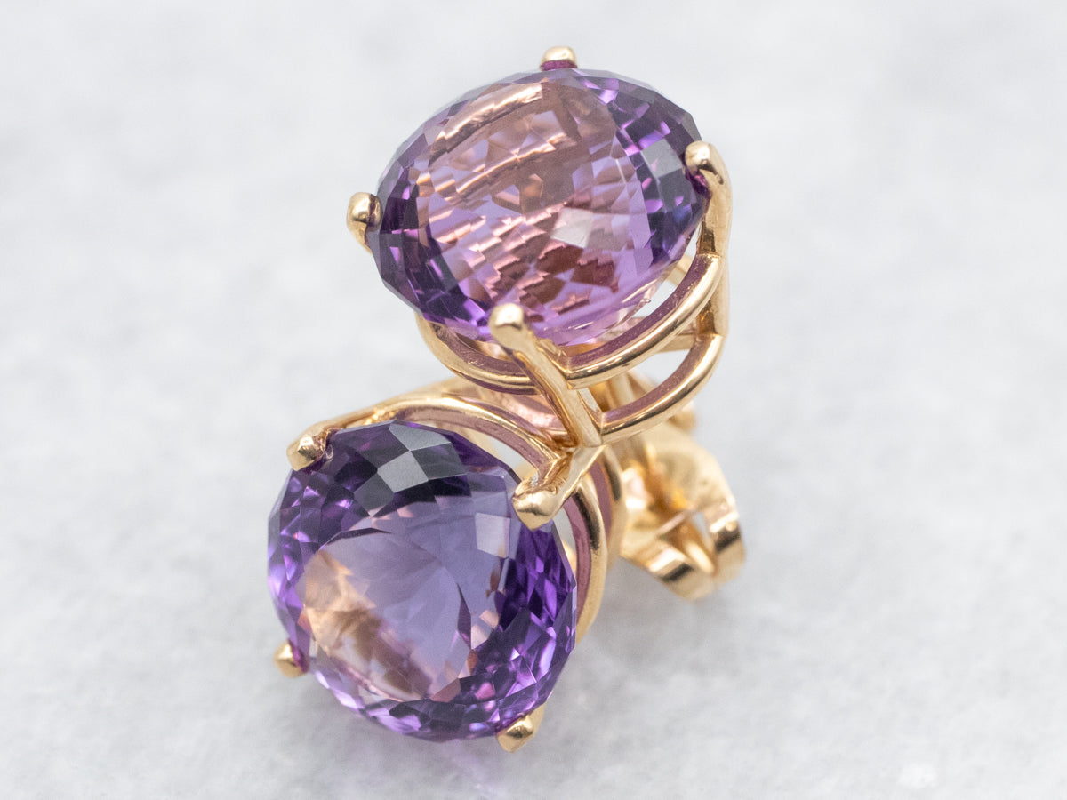 Amethyst Statement Stud Earrings