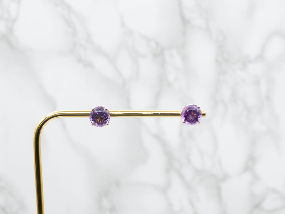 Amethyst Statement Stud Earrings