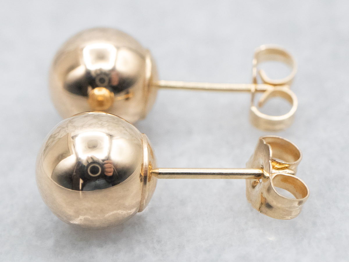 Vintage 14k gold ball 2024 stud earrings