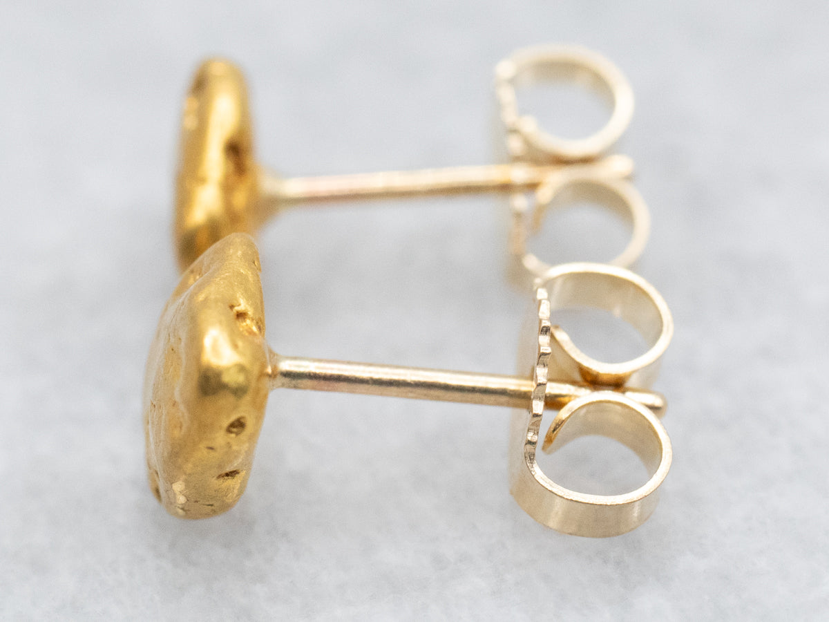 Gold Nugget Stud Earrings