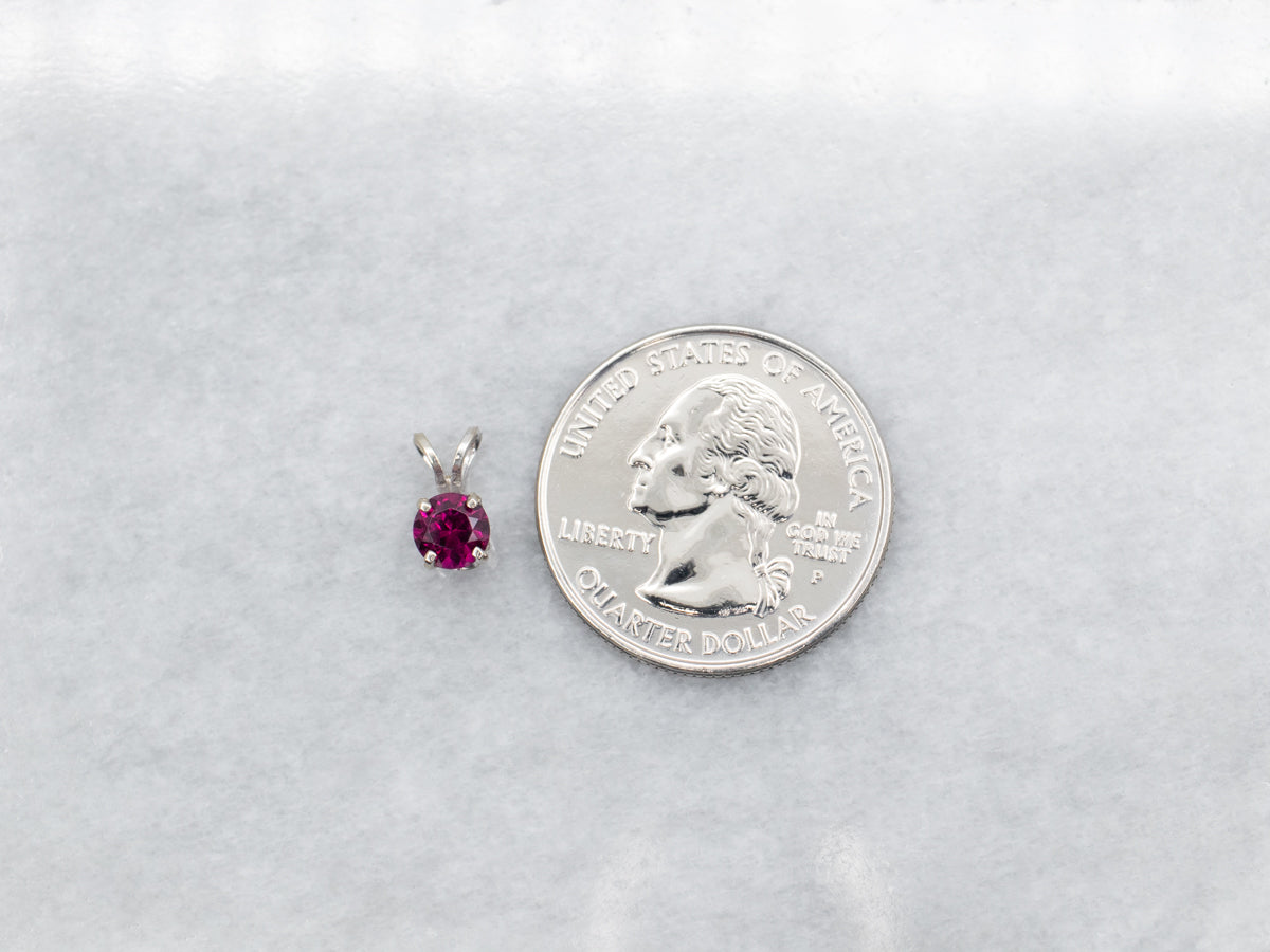 Rhodolite Garnet Solitaire Pendant