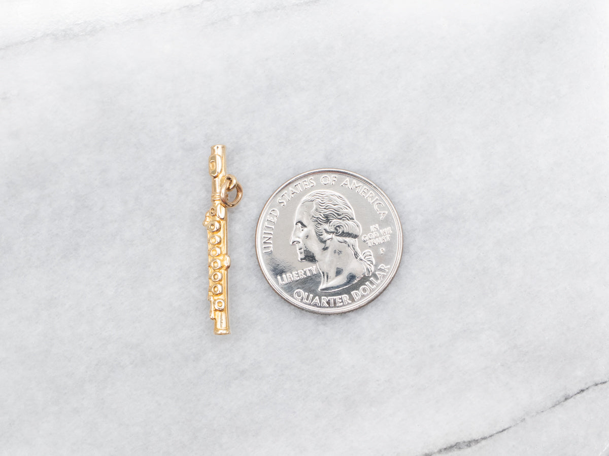 Gold Flute Charm