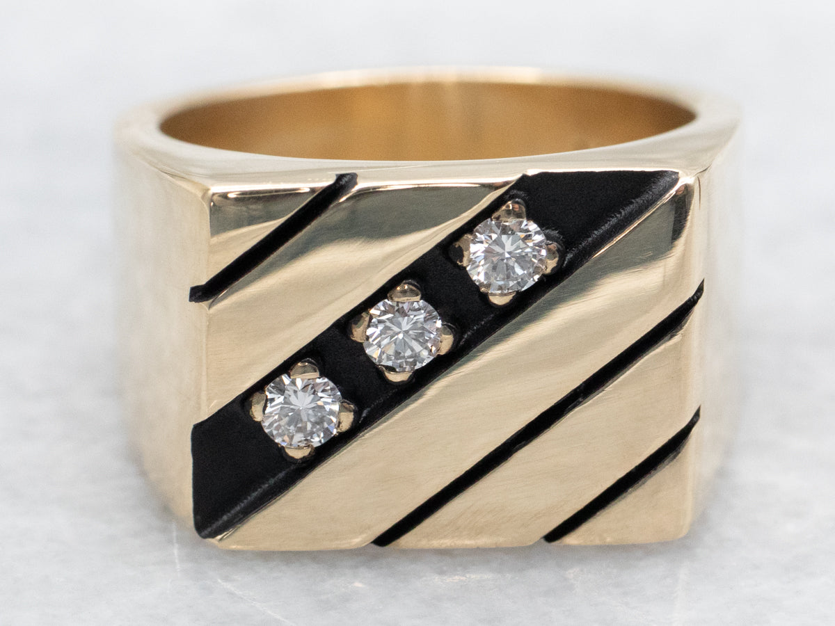 Bold Signet-Style Diamond Statement Ring