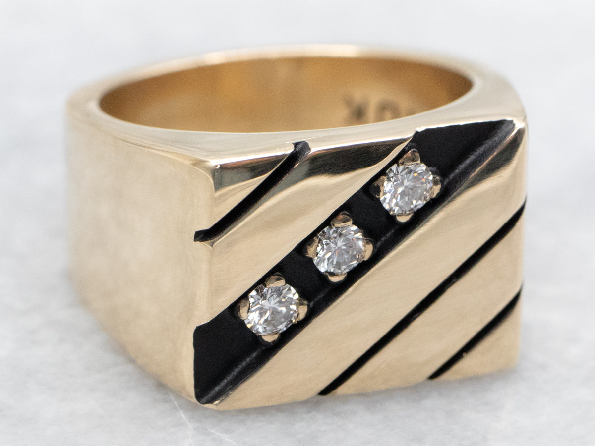 Bold Signet-Style Diamond Statement Ring