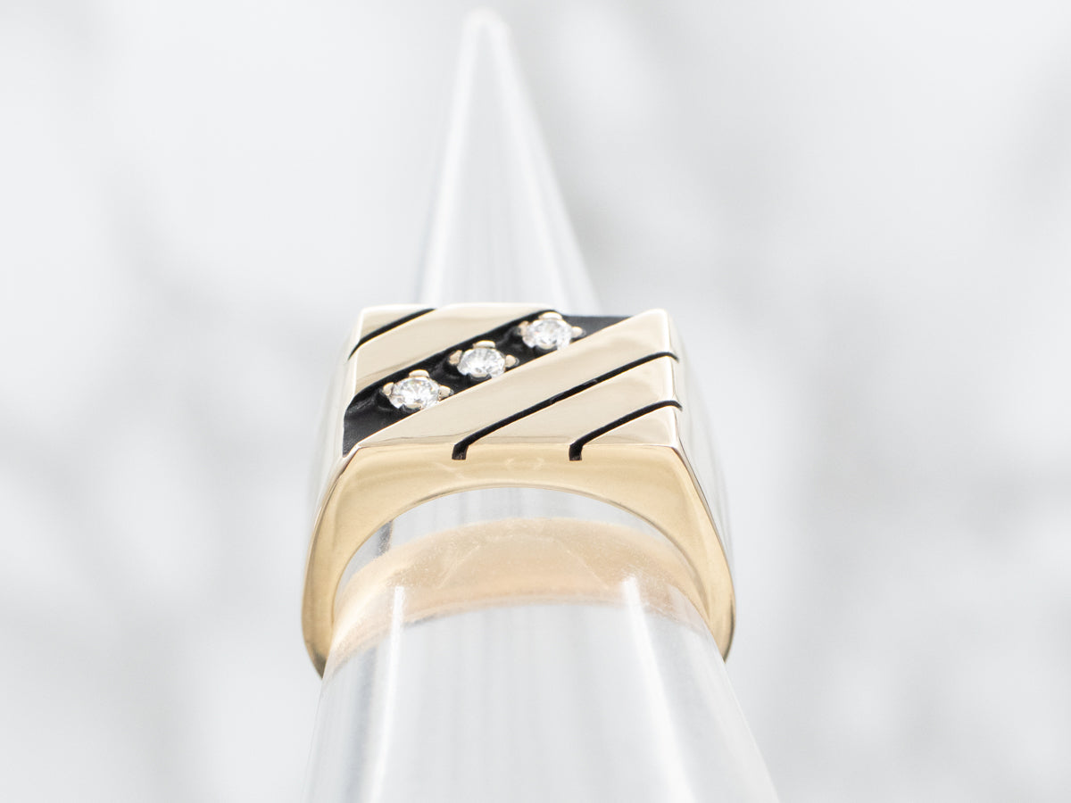 Bold Signet-Style Diamond Statement Ring